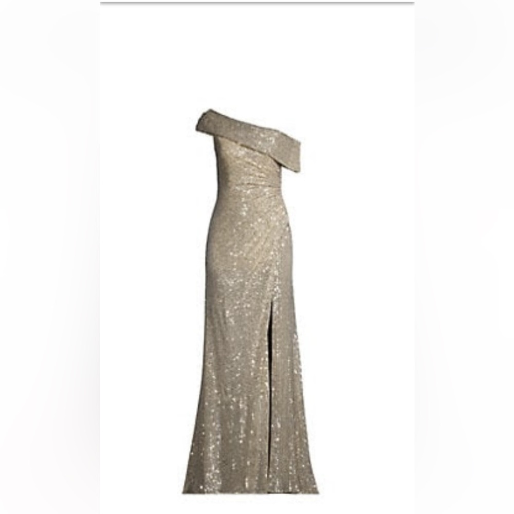 Mac Duggal Asymmetrical Sequined Gown